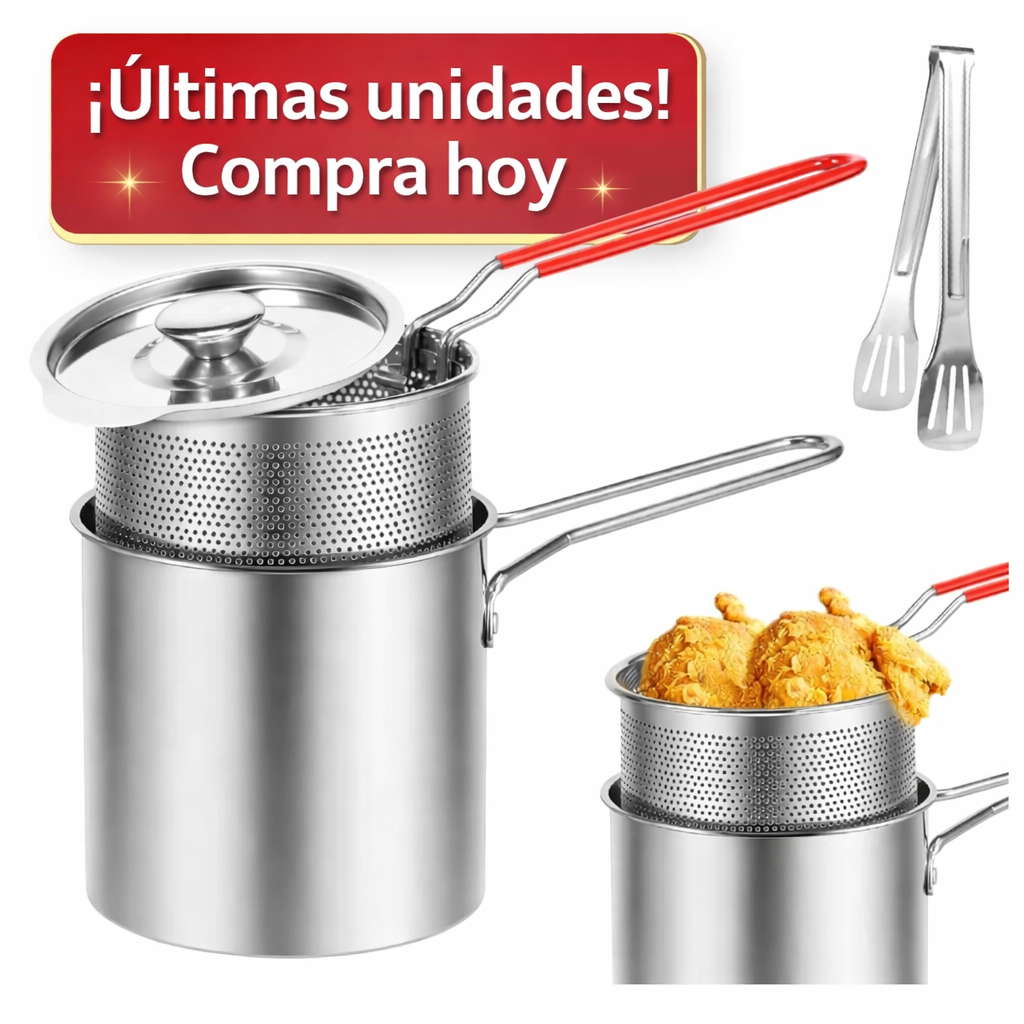 Set de Olla Freidora  Práctica y versátil para la cocina diaria